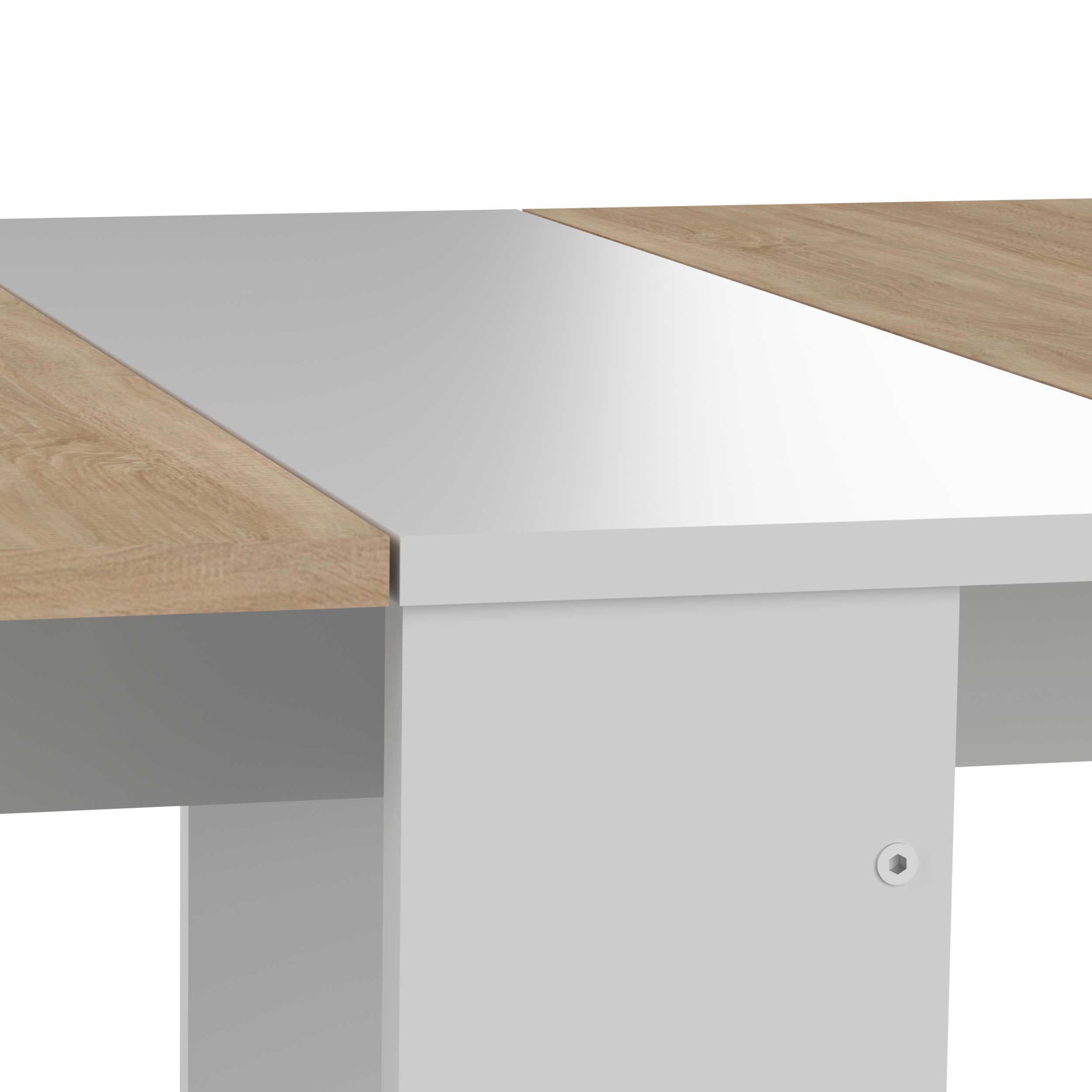 Emob Opklapbare Eettafel Papillon 103 Cm - Wit/eik