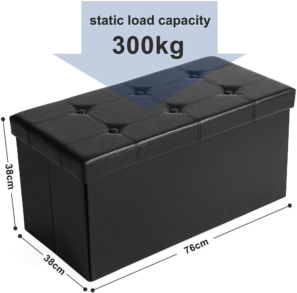 Emob Ottoman Poef Drey In Kunstleder - Zwart