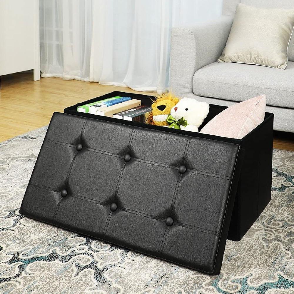 emob Ottoman poef Drey in kunstleder - zwart