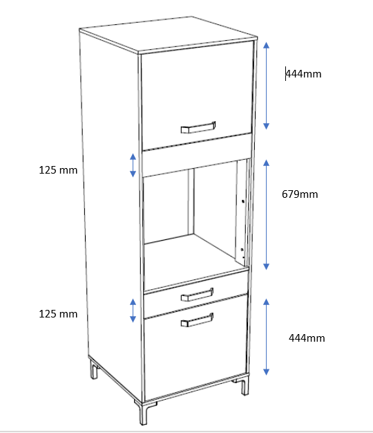 Emob Ovenkast Moove 63cm 2 Deuren - Grijs