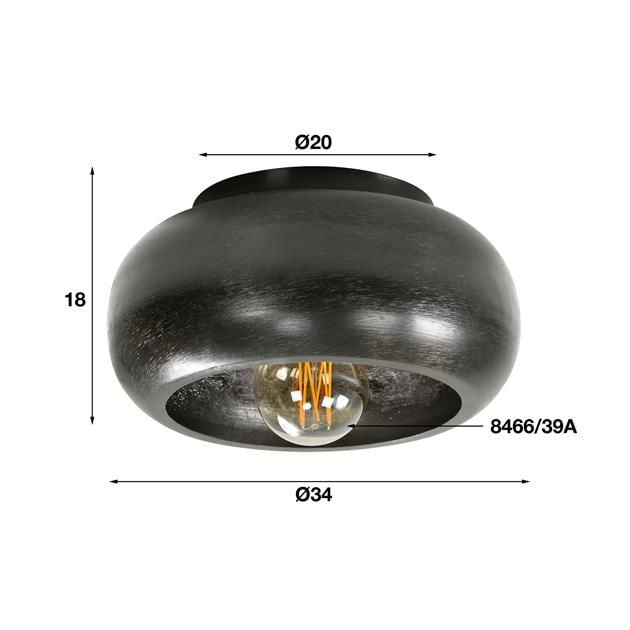 Emob Plafondlamp Skylight Ø34 - Zwart