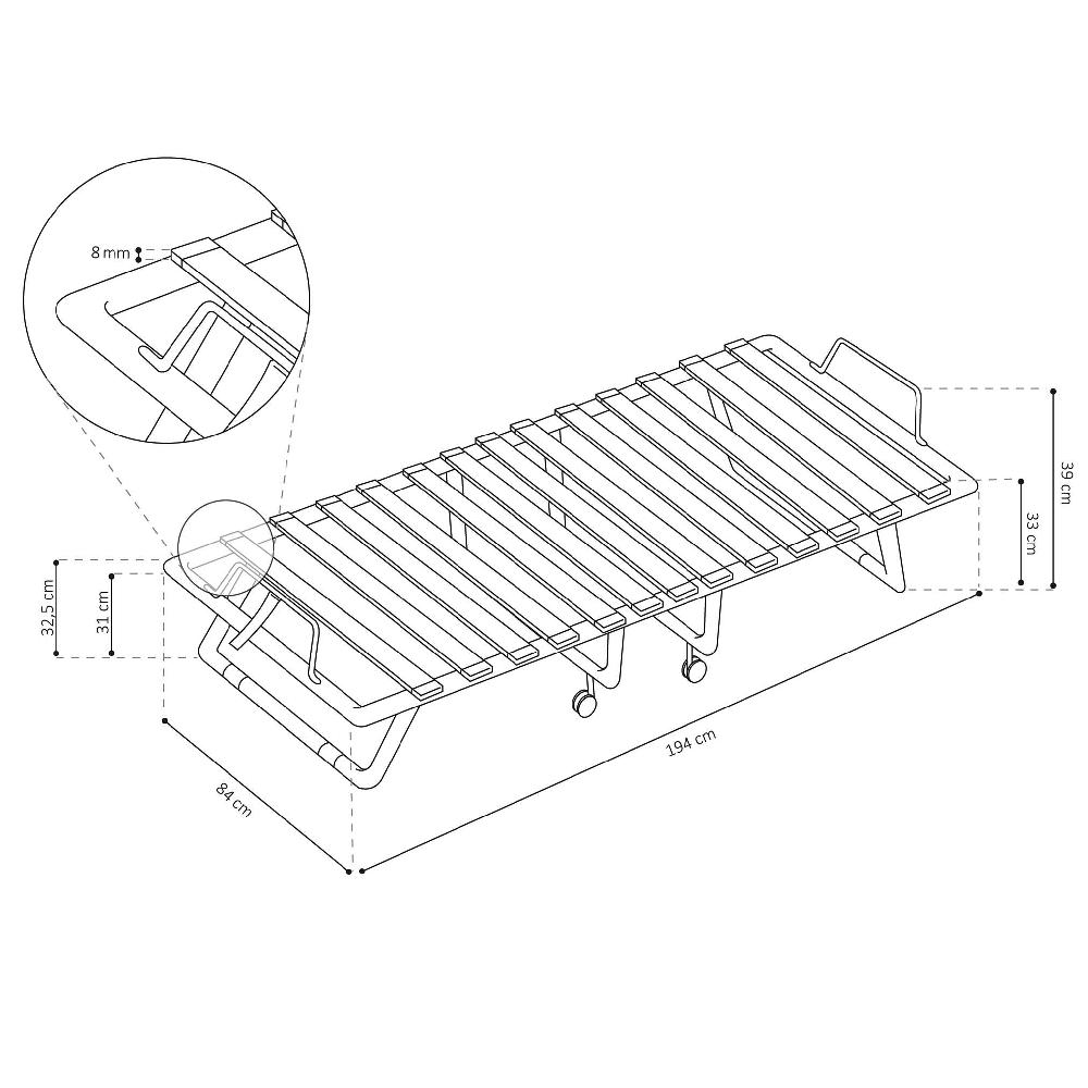 Emob Plooibed + Matras Safari 80x190