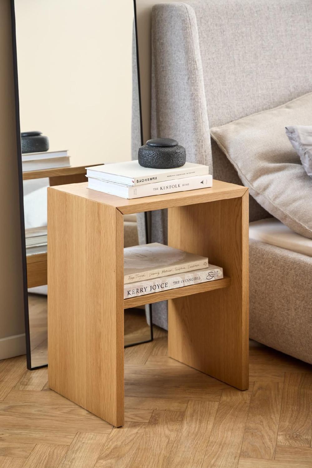 Emob Rechthoekig Eiken Nachtkastje 45x35x60 Cm