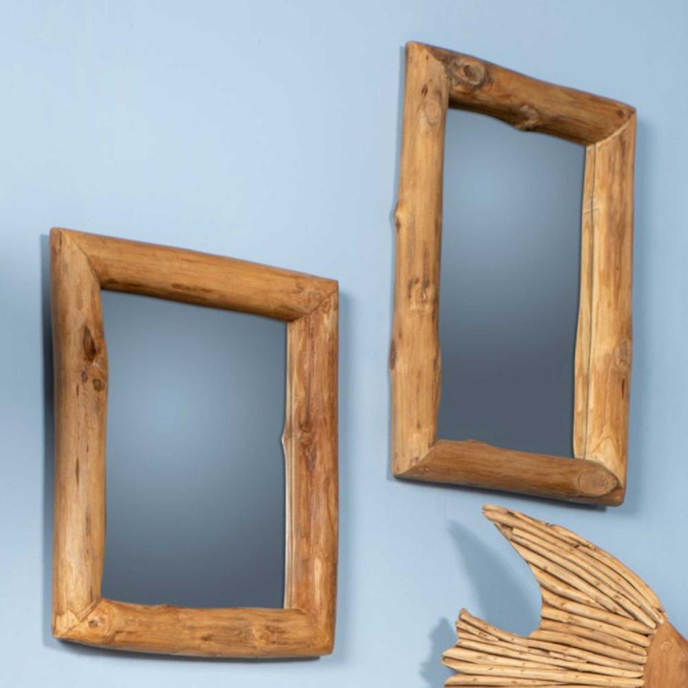 emob Rechthoekige spiegel Tilde - 50x60cm - teakhout