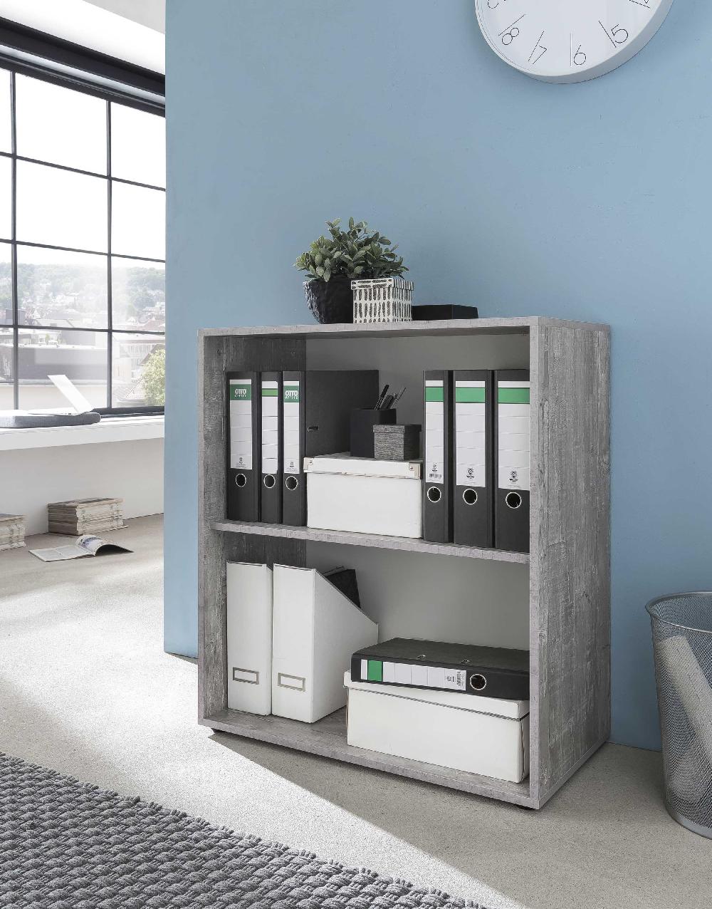 Emob Rek Maxi-office Breed - Beton/wit