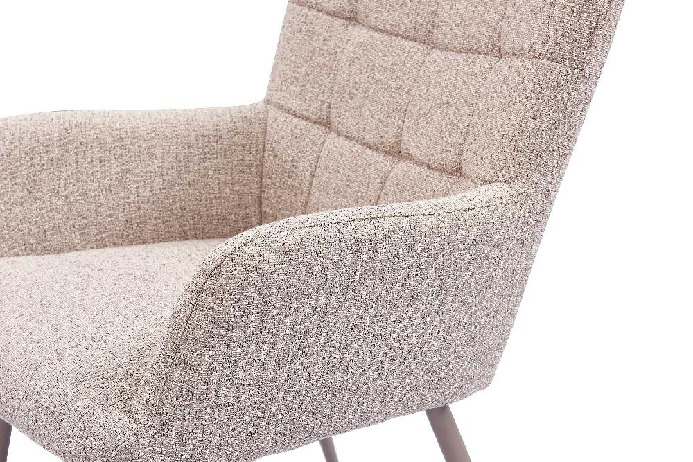 Emob Relaxfauteuil Met Poef Musona - Zandkleur