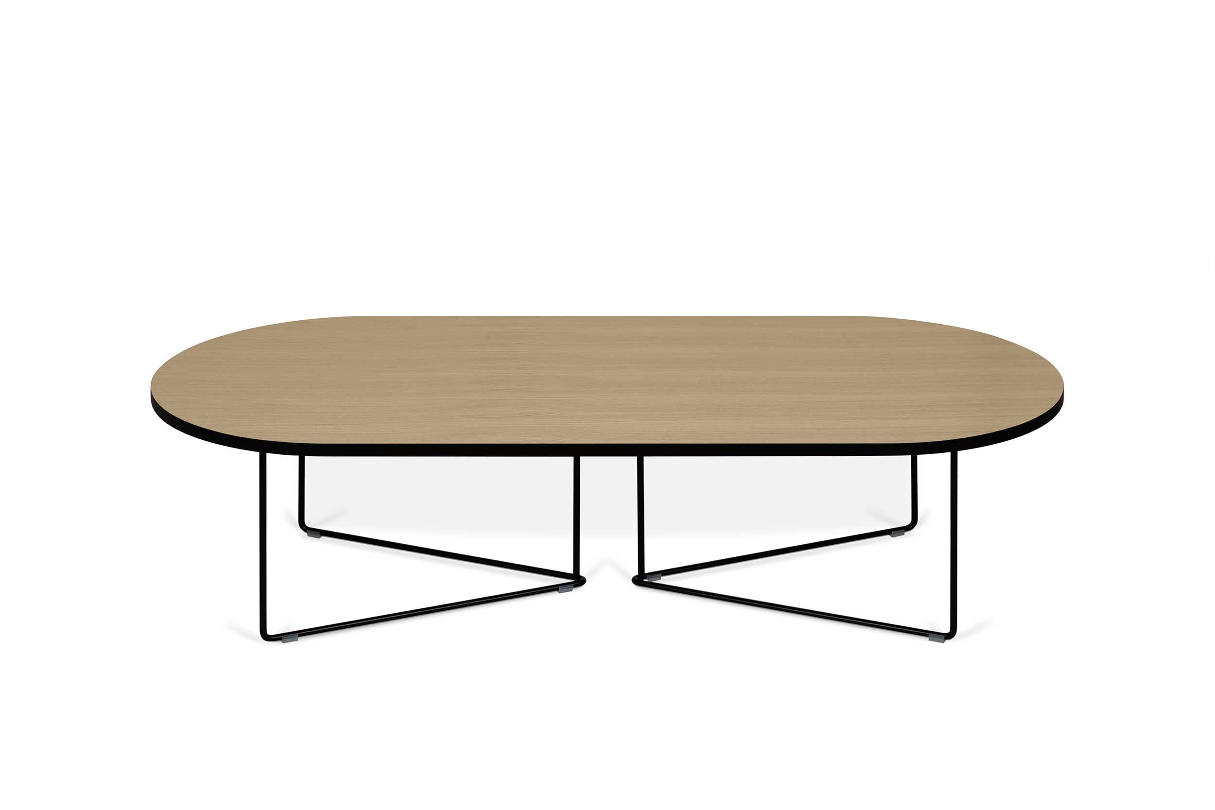 Emob Salontafel Adil 136cm - Lichte Eik/zwart