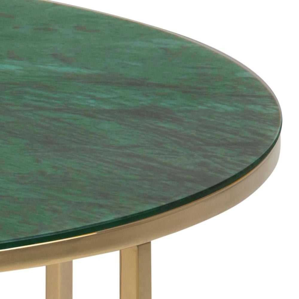 Emob Salontafel Alisma ø80cm - Groen Marmer/ Goud