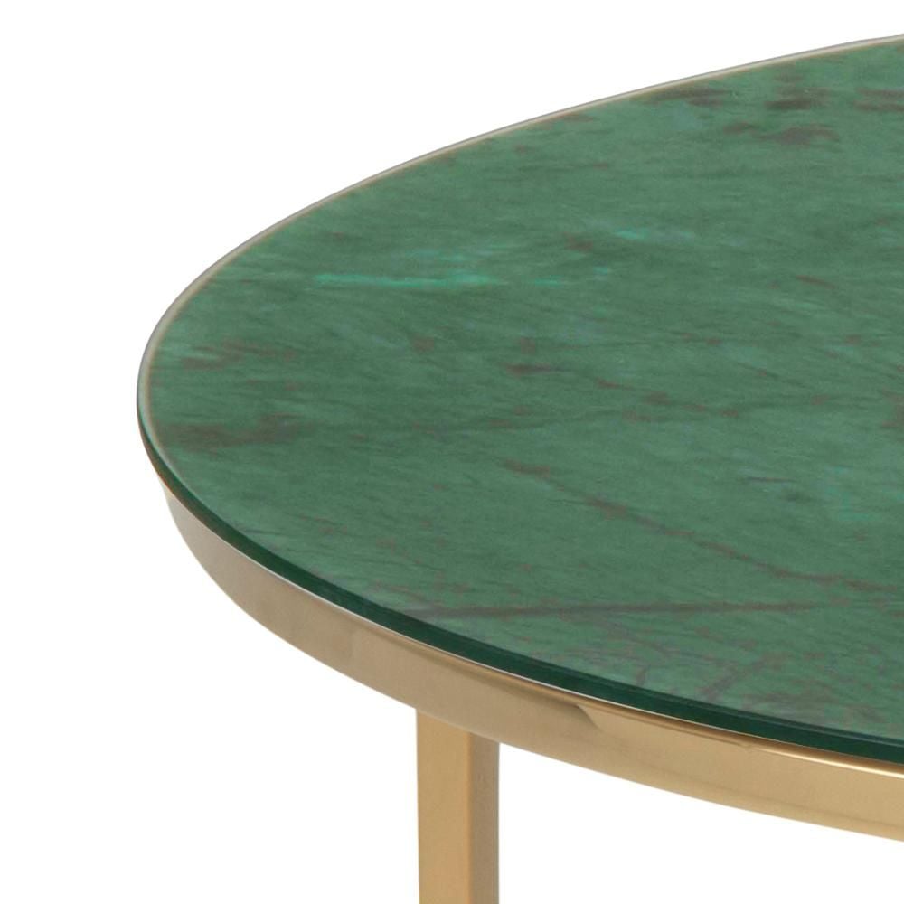 Emob Salontafel Alisma ø80cm - Groen Marmer/ Goud