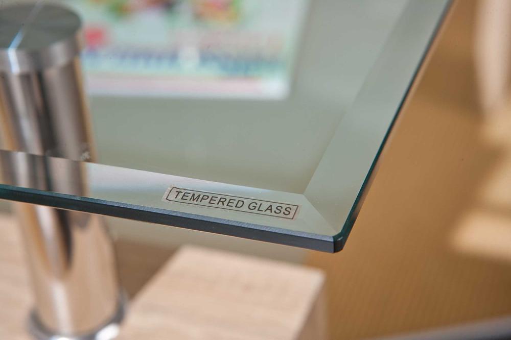 Emob Salontafel Alva Met Glazen Tafelblad - Eik