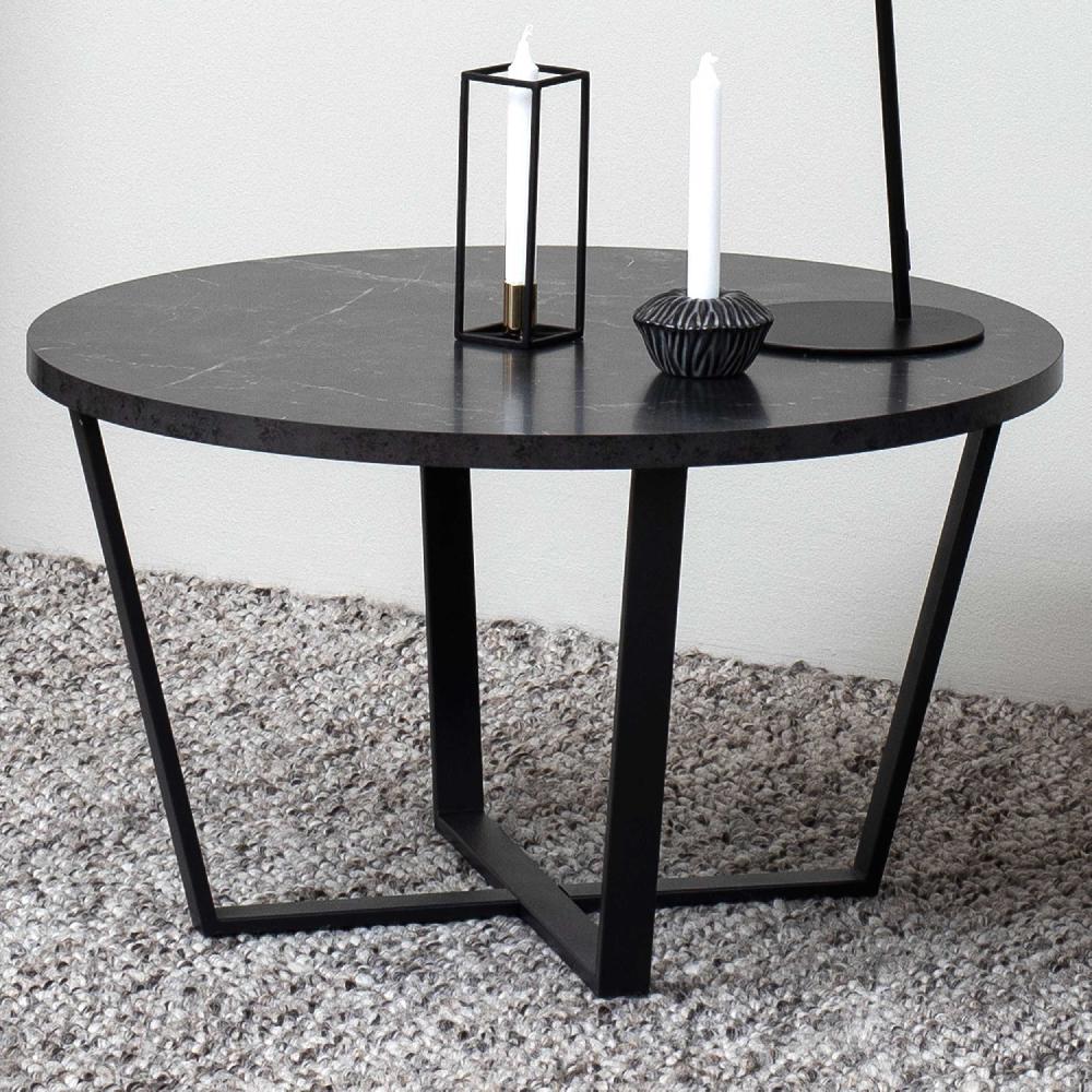 emob Salontafel Amanda Ø77 - marmer/zwart
