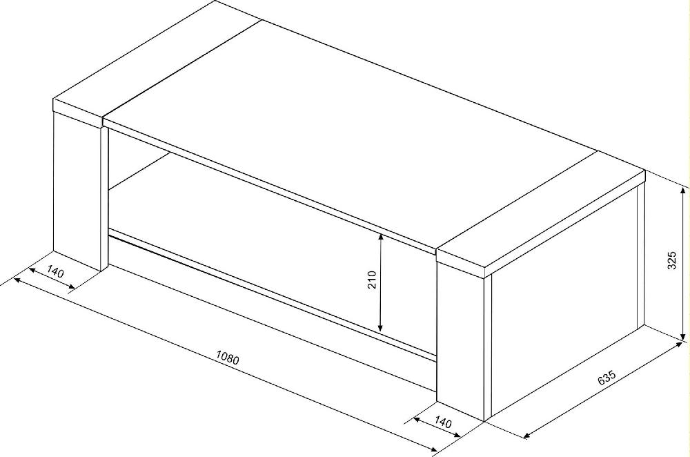 Emob Salontafel Ares 108x65 Melamine - Bruin
