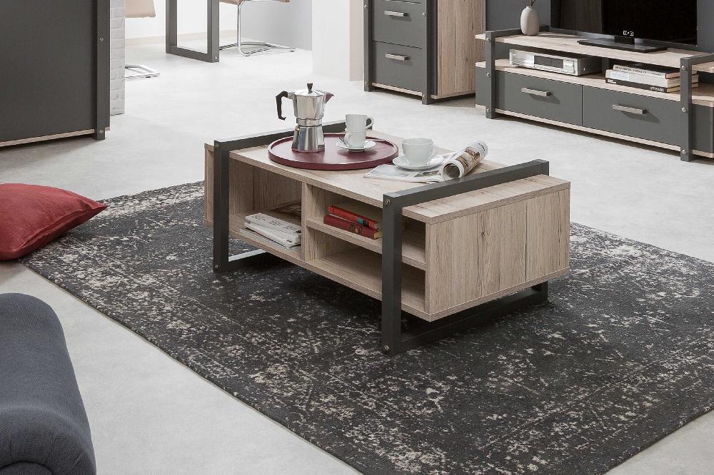 Emob Salontafel Brooklyn 100x60 Industrieel - Eik