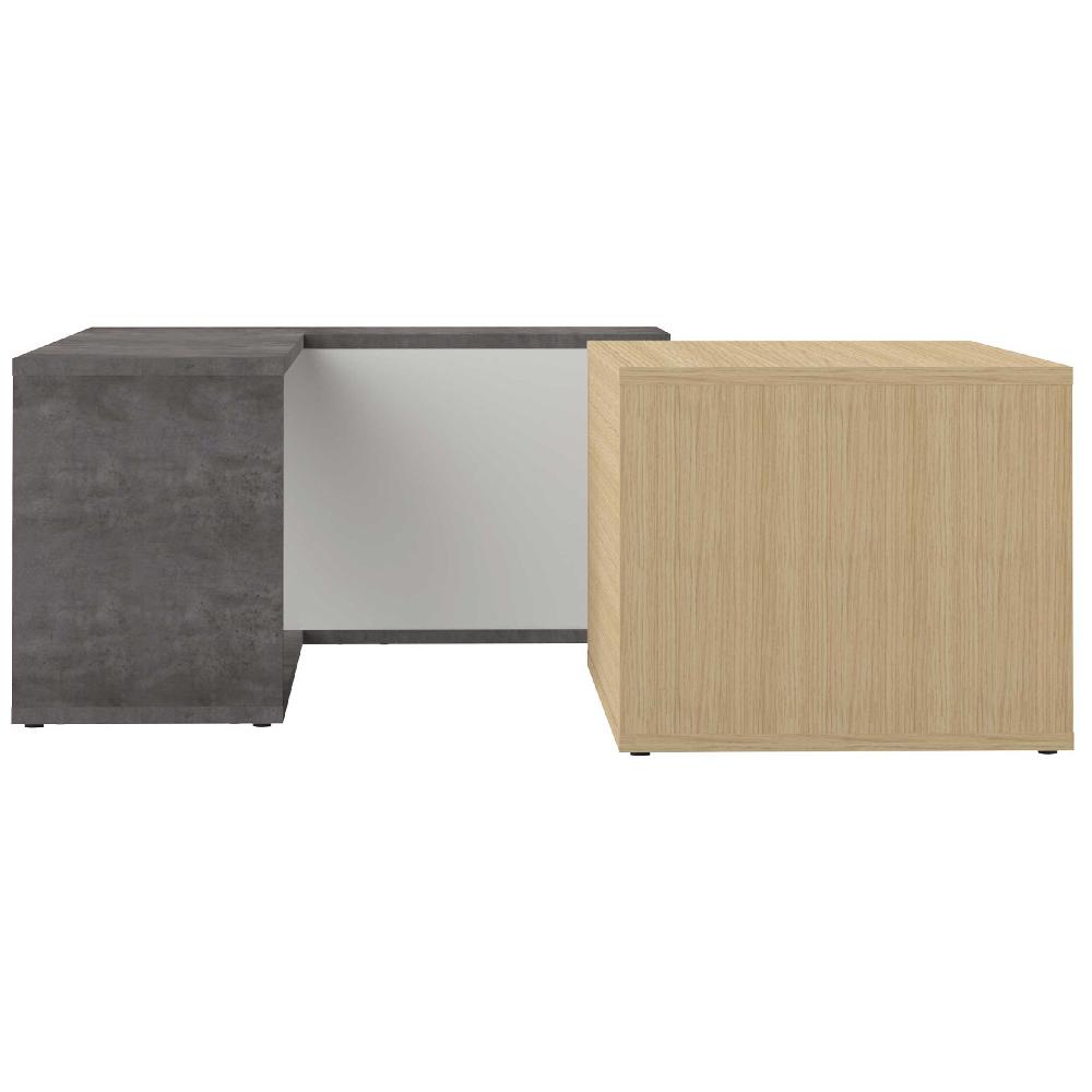 Emob Salontafel Cleo - Beton/eik