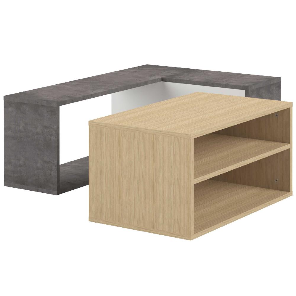 Emob Salontafel Cleo - Beton/eik