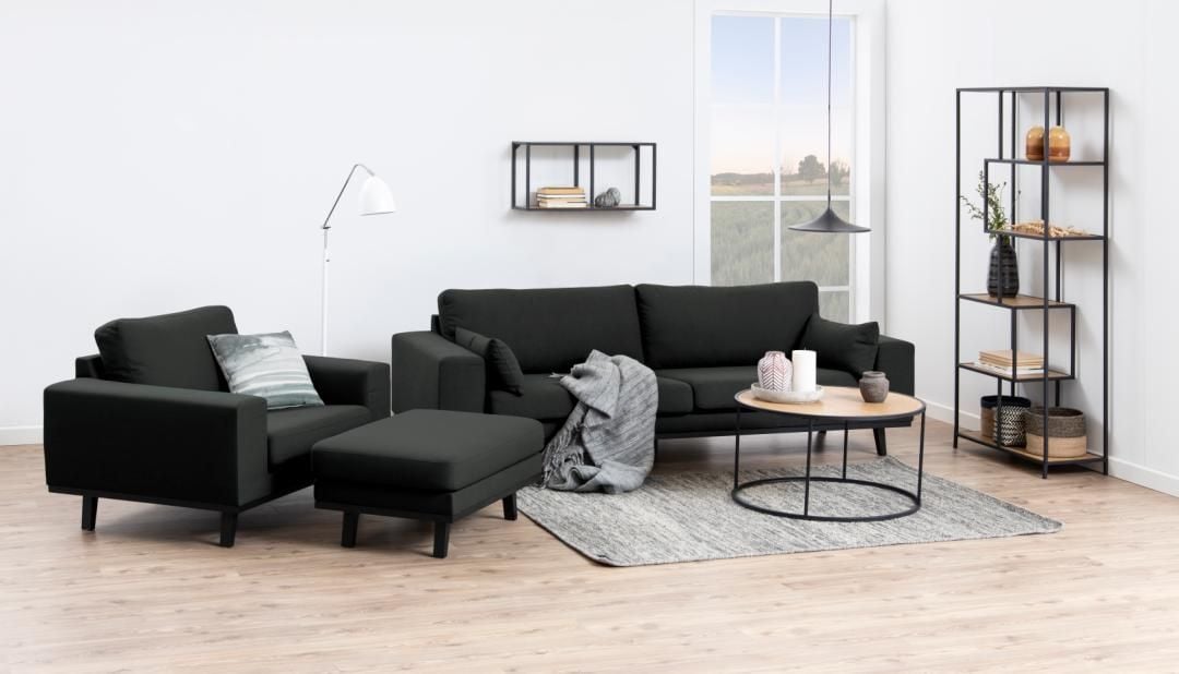 Emob Salontafel Dover Ø80 - Zwart/wilde Eik