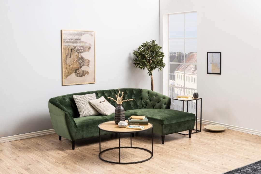 Emob Salontafel Dover Ø80 - Zwart/wilde Eik