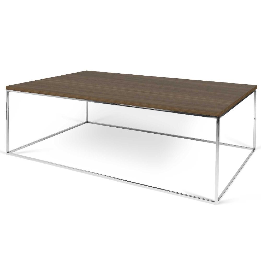 Emob Salontafel Gleam 120x75 - Walnoot/chroom