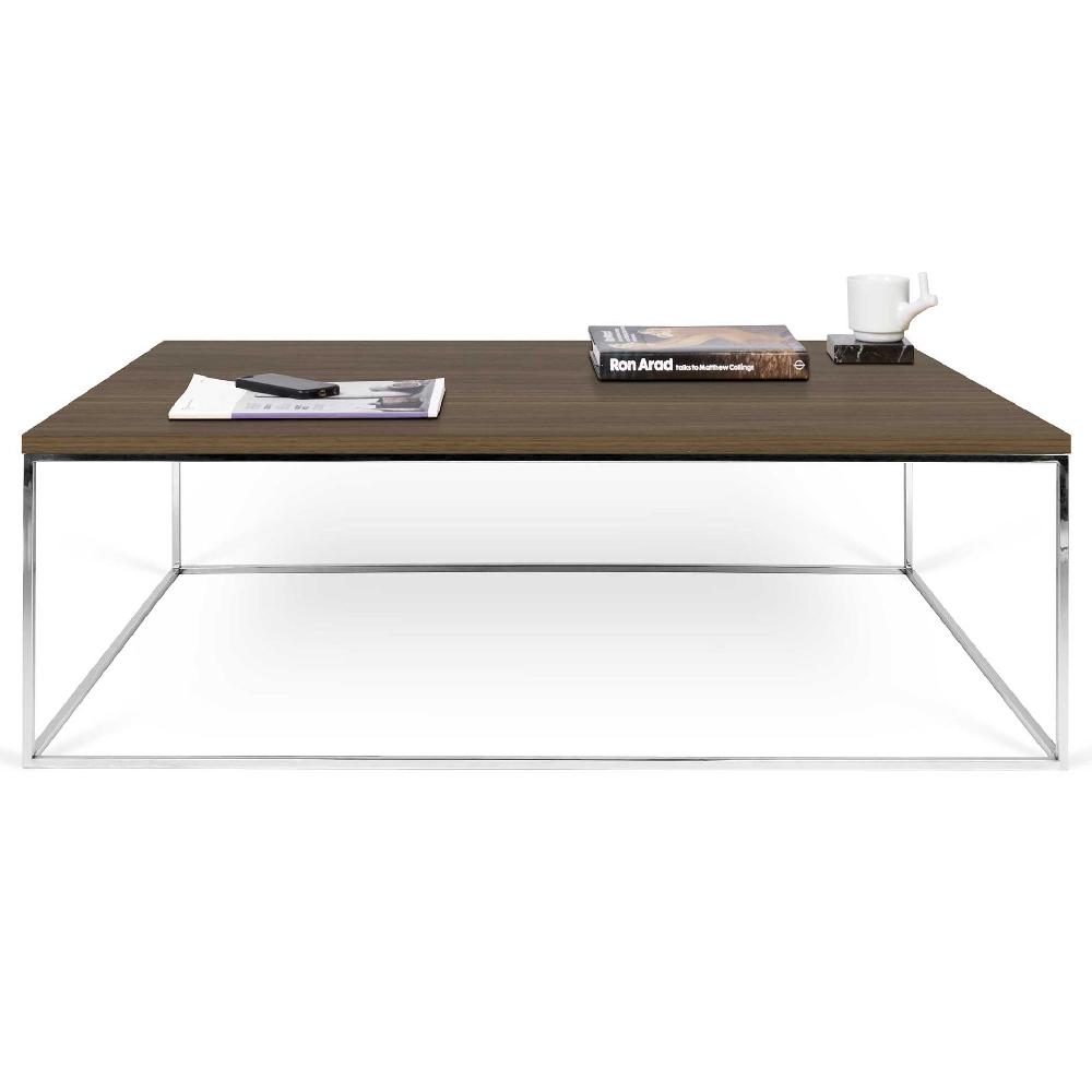 emob Salontafel Gleam 120x75 - walnoot/chroom