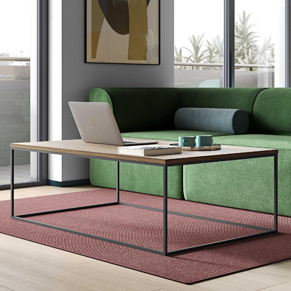 emob Salontafel Gleam 120x75 - walnoot/staal