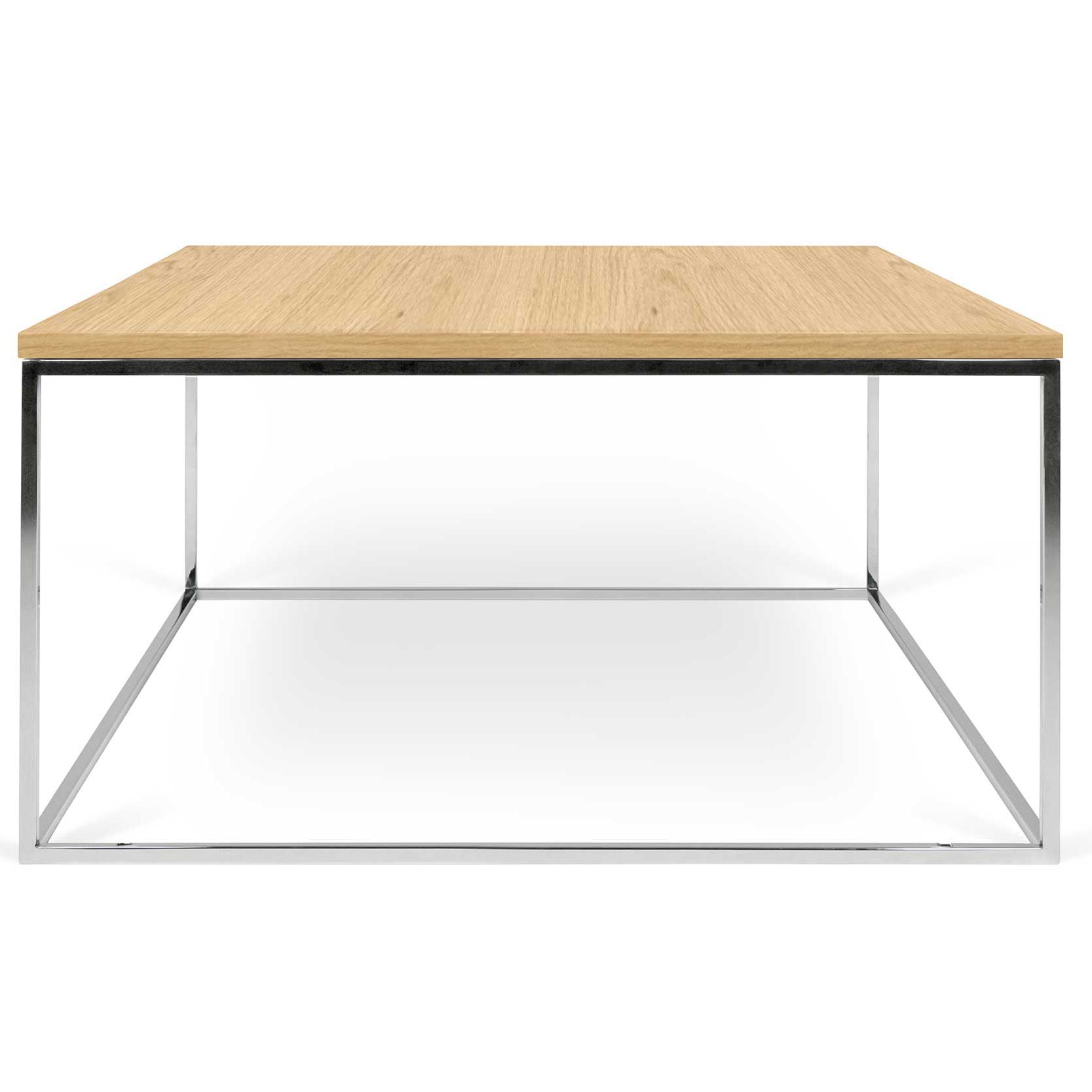 Emob Salontafel Gleam 75x75 - Eik/chroom