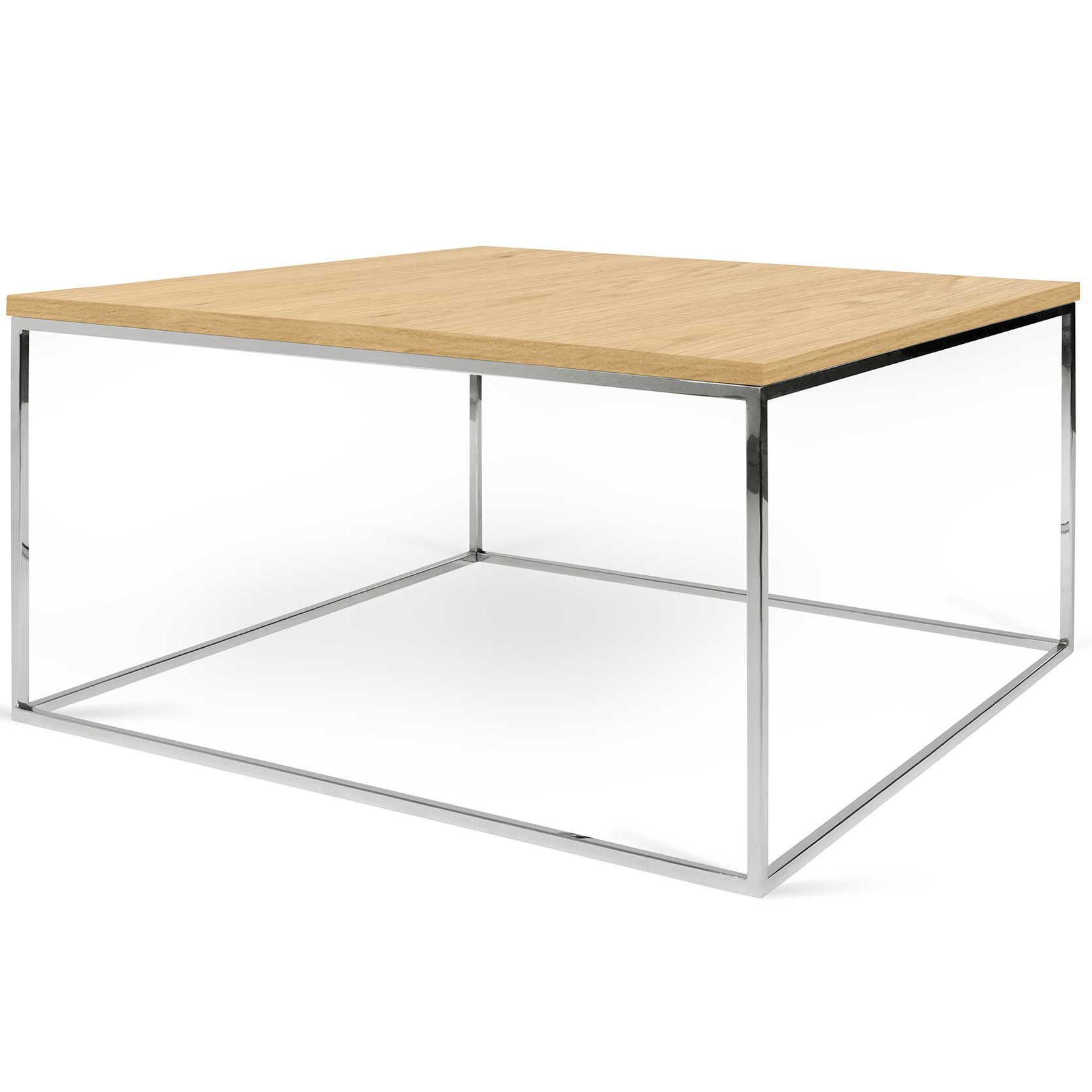 Emob Salontafel Gleam 75x75 - Eik/chroom