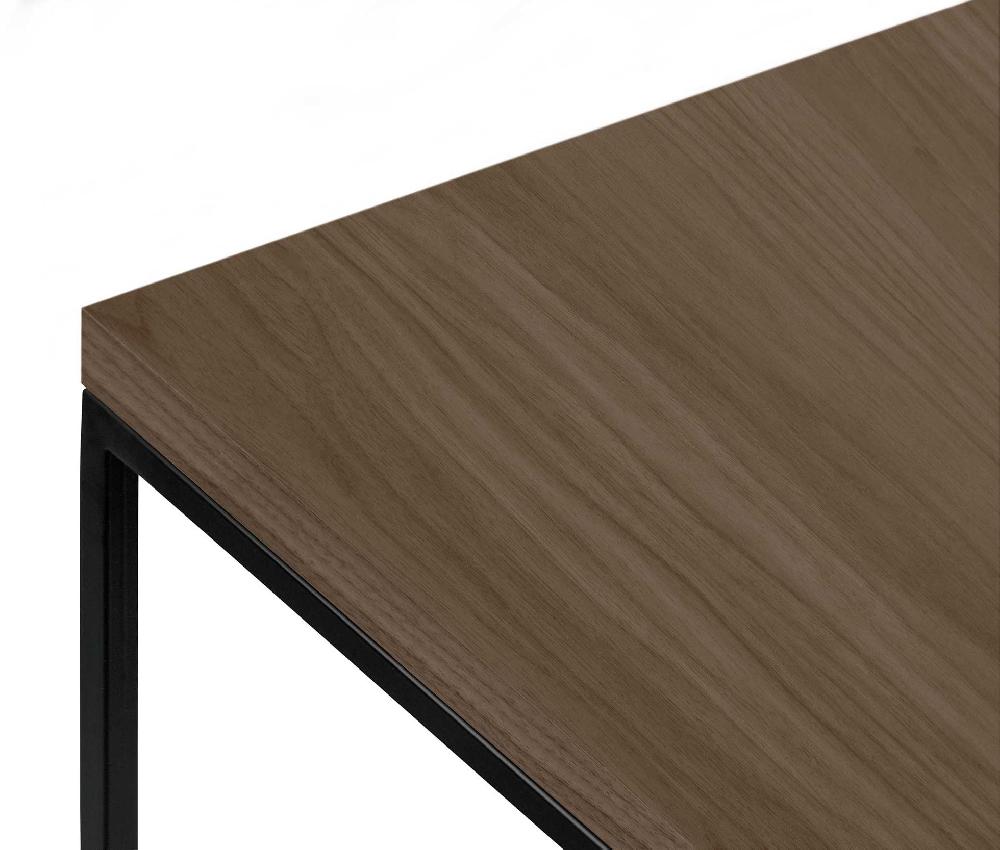 Emob Salontafel Gleam 75x75 - Walnoot/staal