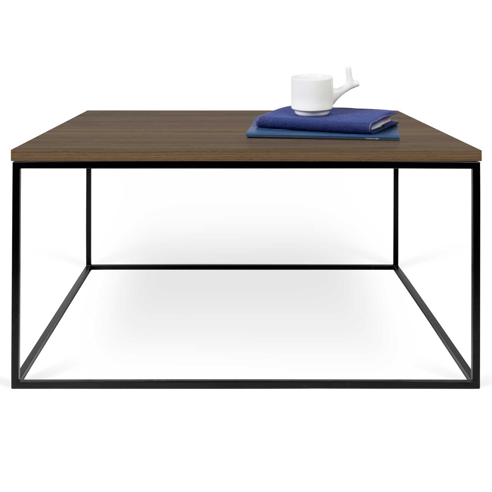 emob Salontafel Gleam 75x75 - walnoot/staal