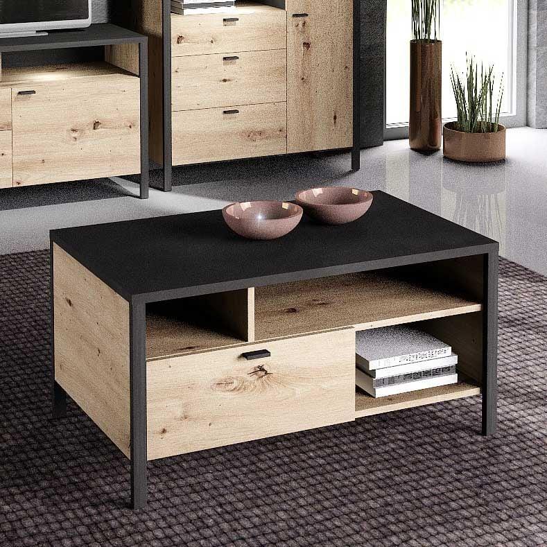 emob Salontafel In-Loft 95x59 industrieel - oude eik