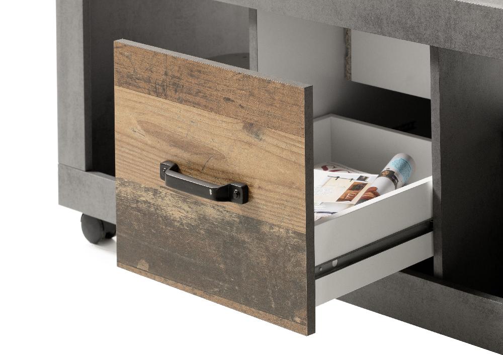 Emob Salontafel Indus 115cm Met 2 Lades - Beton