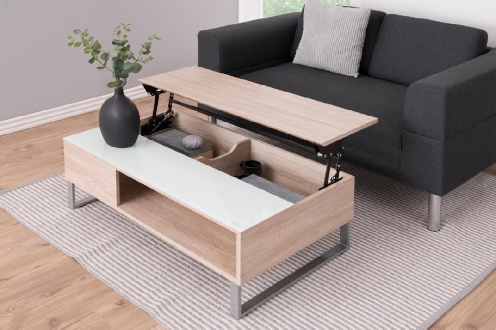 Emob Salontafel Izzy 110cm - Eik/wit