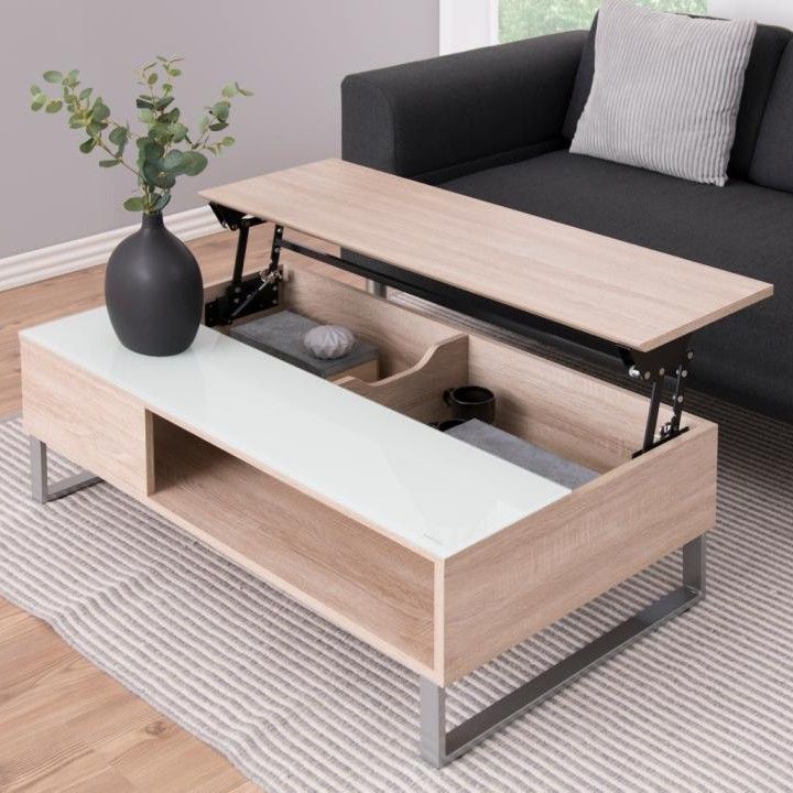 emob Salontafel Izzy 110cm - eik/wit