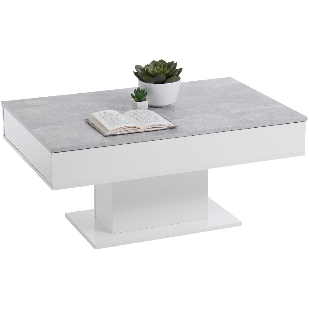 Emob Salontafel Lola 1 Lade - Beton/hoogglans Wit