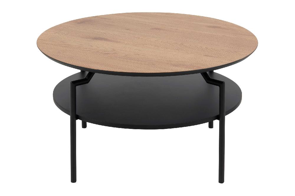 Emob Salontafel Marvin Ø80 - Wilde Eik/zwart