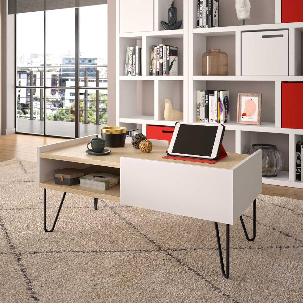 emob Salontafel Nina 110cm - eik/wit