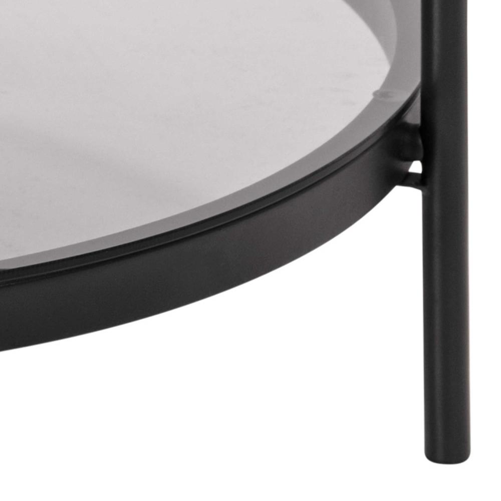 Emob Salontafel Paul Met Glazen Blad ø75 - Zwart