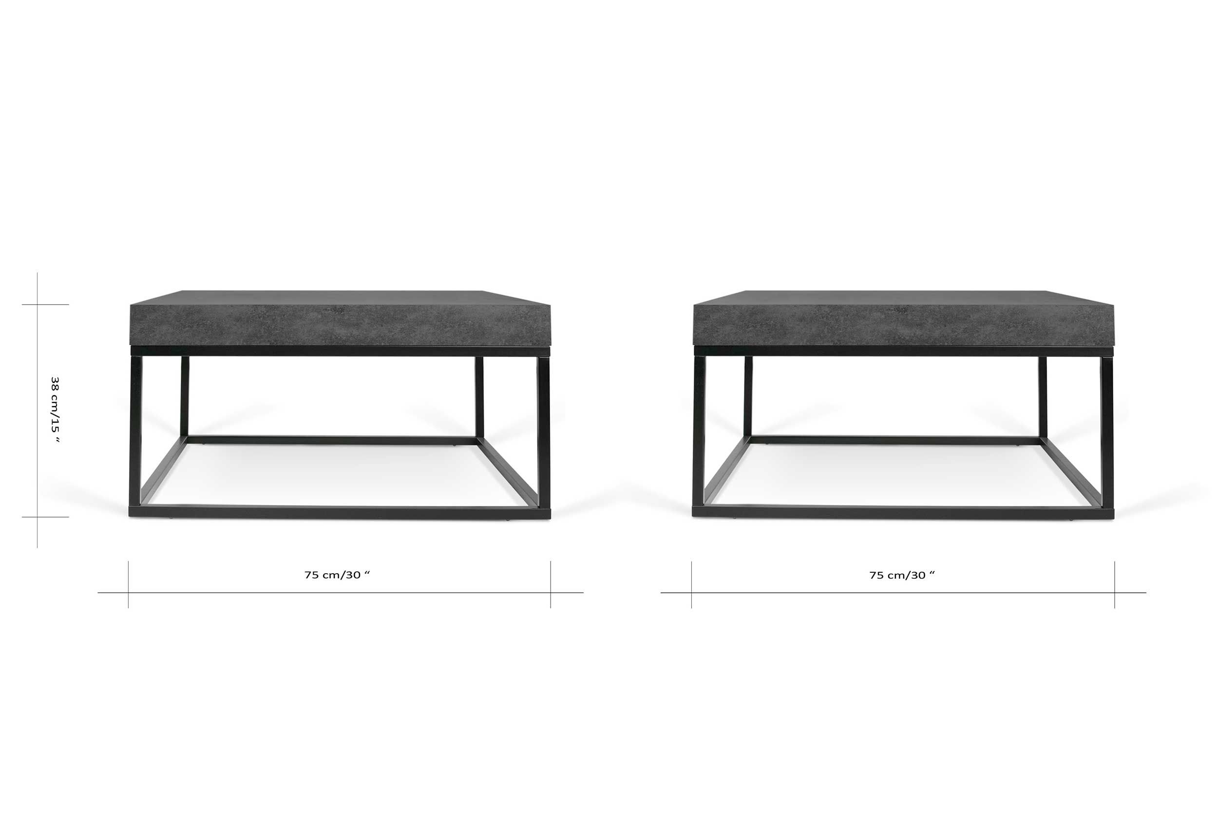 Emob Salontafel Petra 75x75 Industrieel - Betonlook