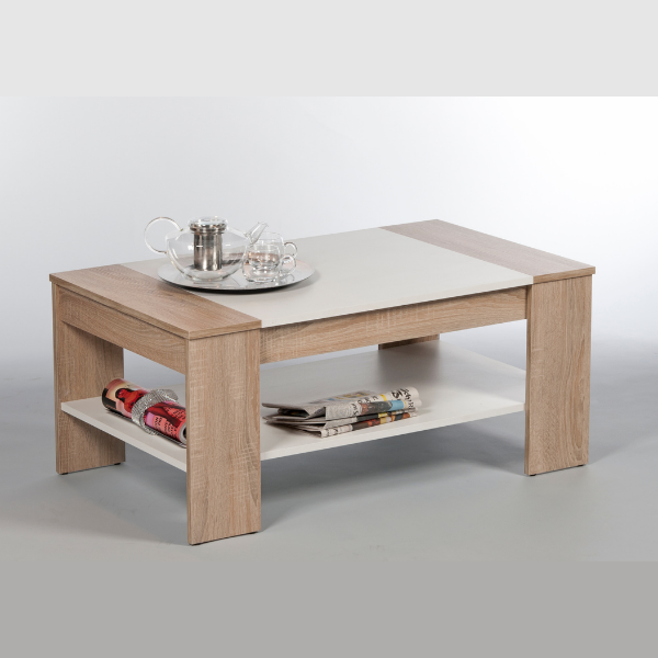 Emob Salontafel Phinney 100x60 - Eik/wit