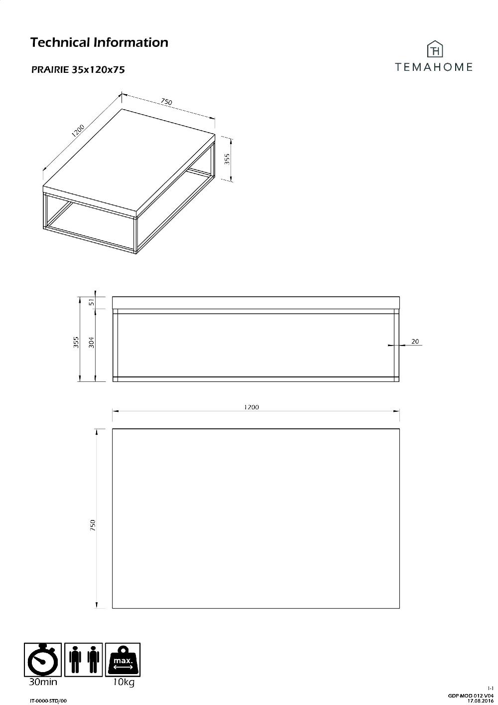 Emob Salontafel Prairie - Zwart Marmer/chroom