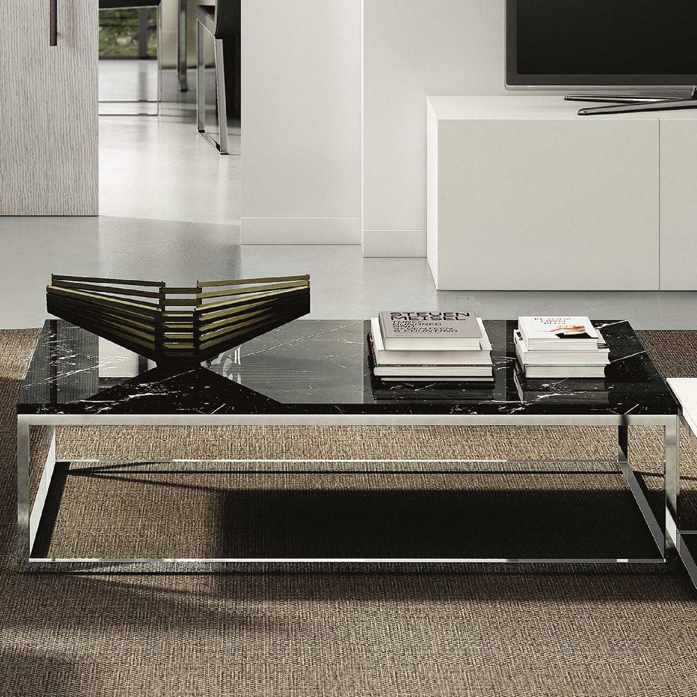 emob Salontafel Prairie - zwart marmer/chroom