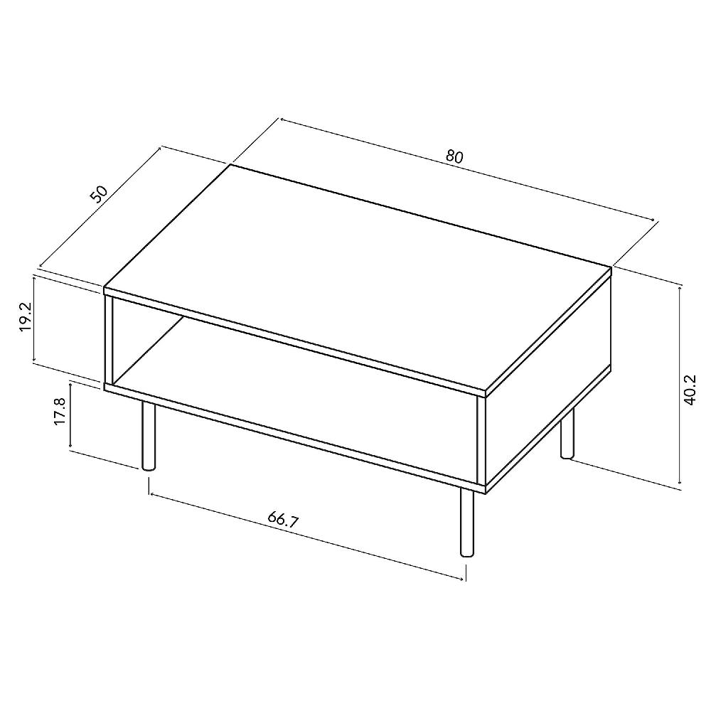 Emob Salontafel Rossa 80cm - Eik