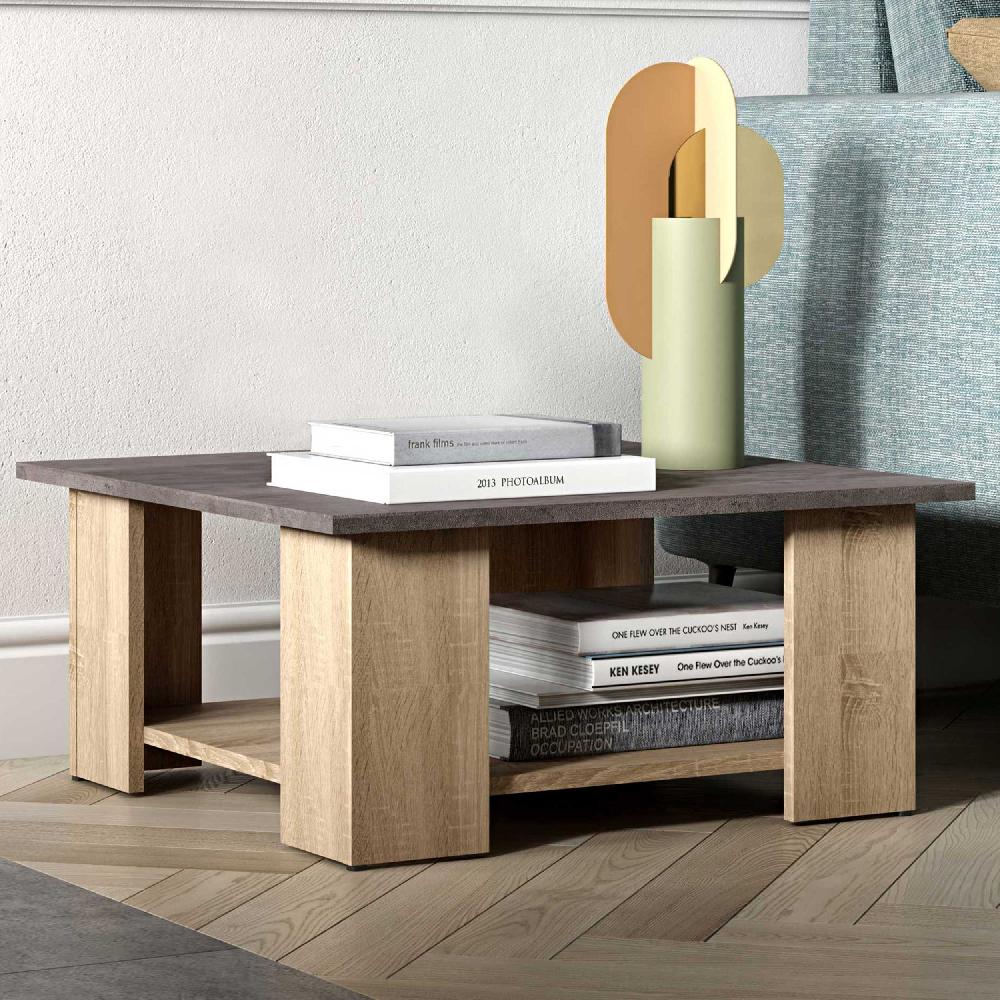 emob Salontafel Square 67x67 - eik/beton