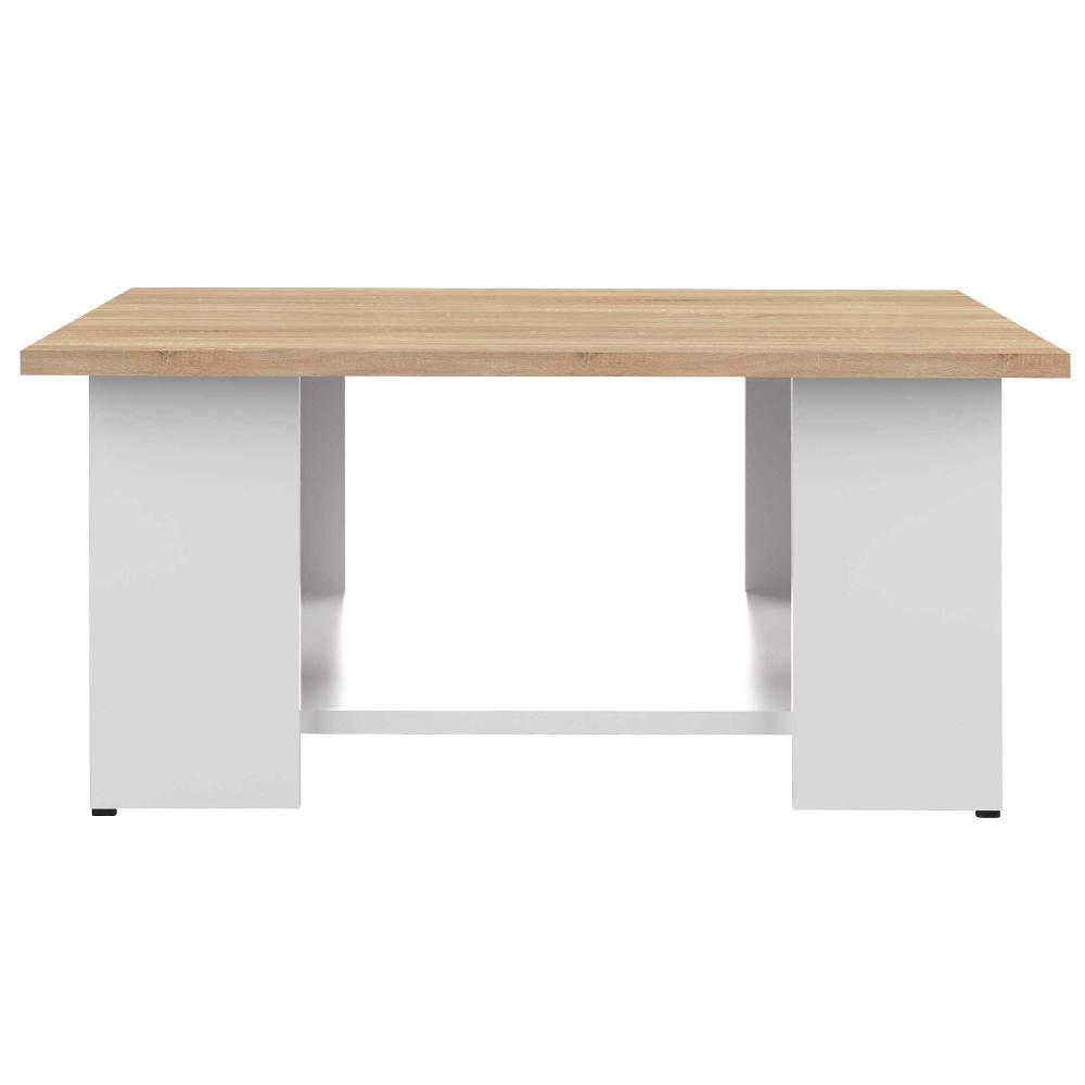 Emob Salontafel Square 67x67 - Wit/eik