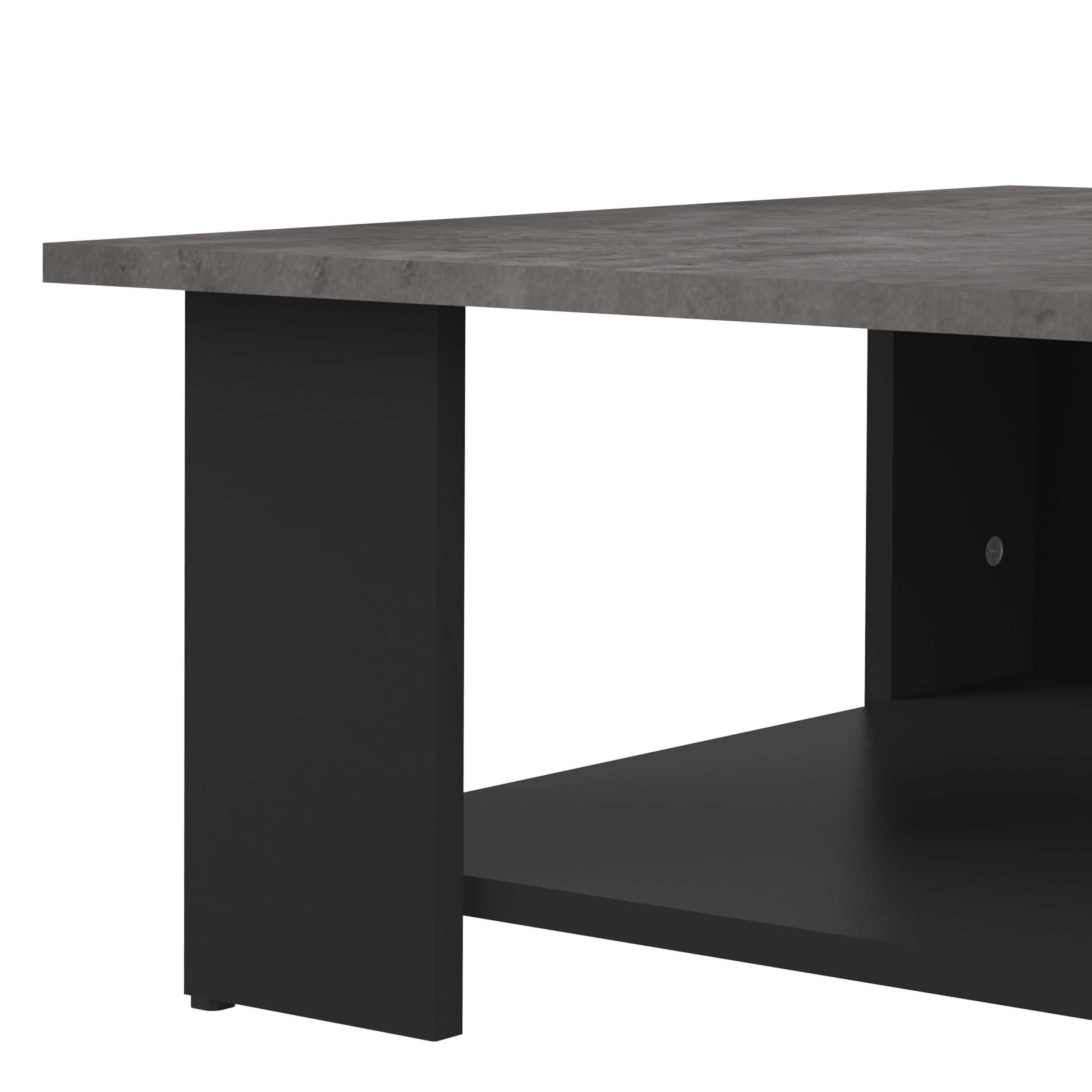 Emob Salontafel Square 67x89 - Zwart/beton