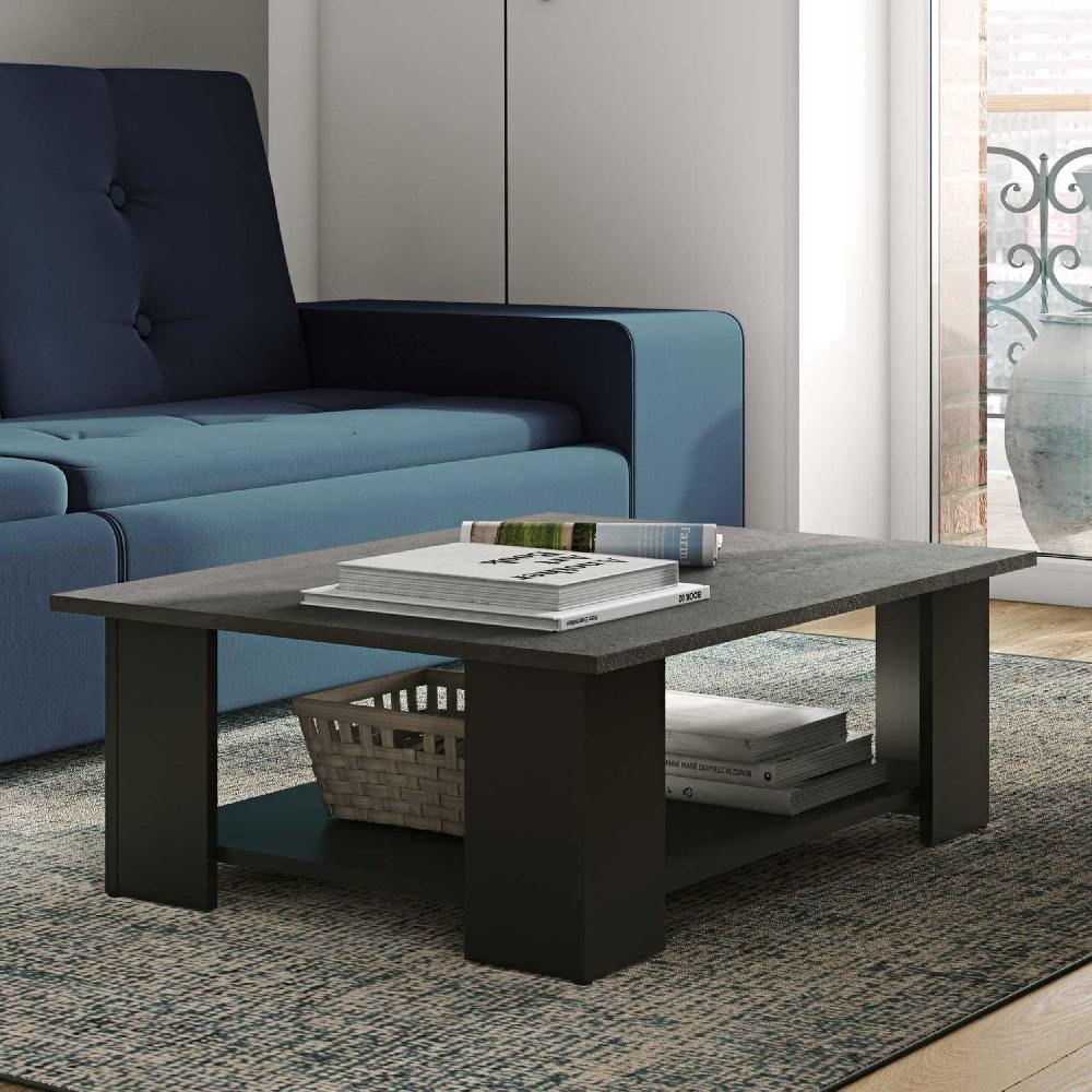 emob Salontafel Square 67x89 - zwart/beton