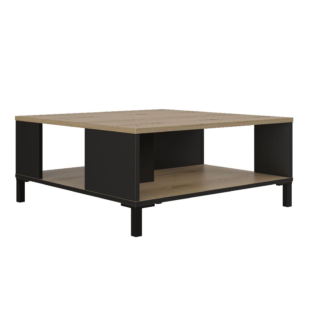 Emob Salontafel Tando 81x81 Industrieel - Eik/zwart