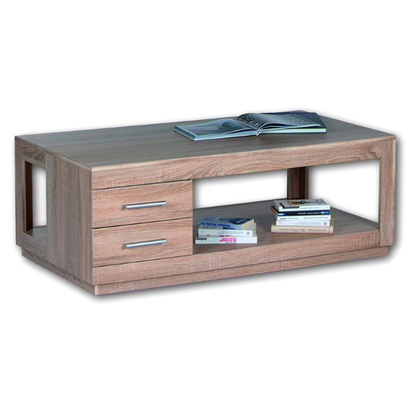 emob Salontafel Torben 120cm met 2 lades - eik