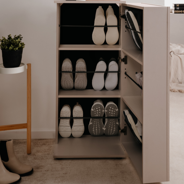 Emob Schoenenkast Satine - 50x34x110cm - 1 Deur - Beige