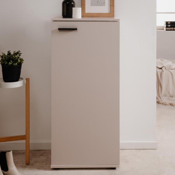 emob Schoenenkast Satine - 50x34x110cm - 1 deur - beige