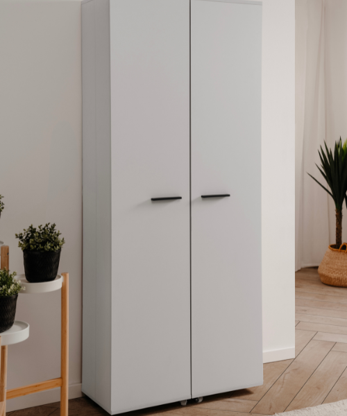 Emob Schoenenkast Satine - 74x34x181cm - 2 Deuren - Wit